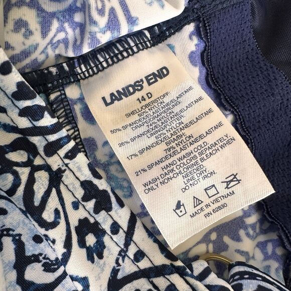 LANDS' END Plus 14 D  SlenderSuit V-neck Tummy Control Skirted Swimsuit NWT - Picture 8 of 8